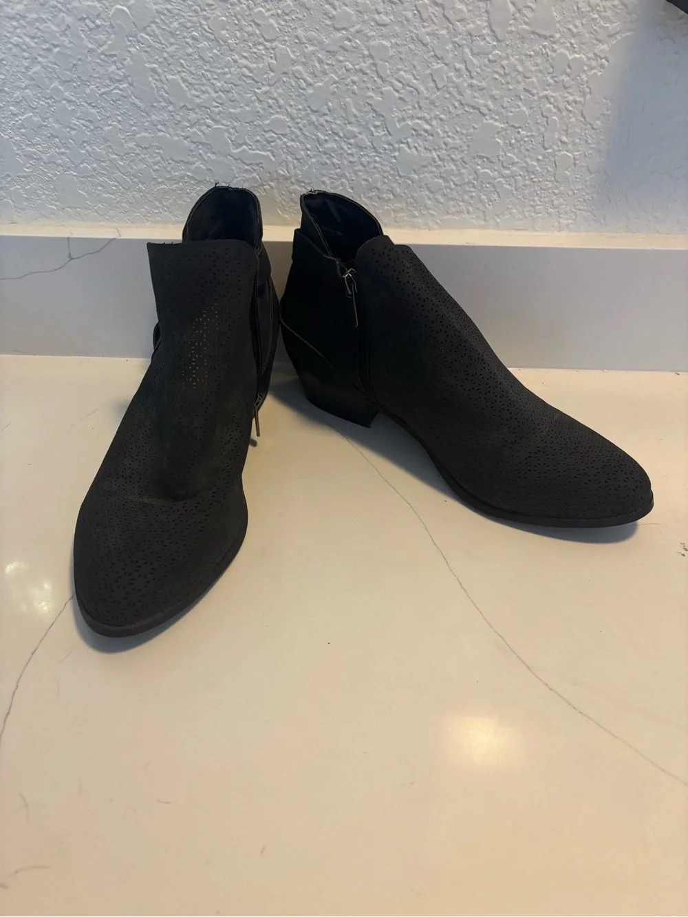 torrid Black Perforated Ankle Booties